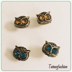 Vintage Blue Owl Earrings