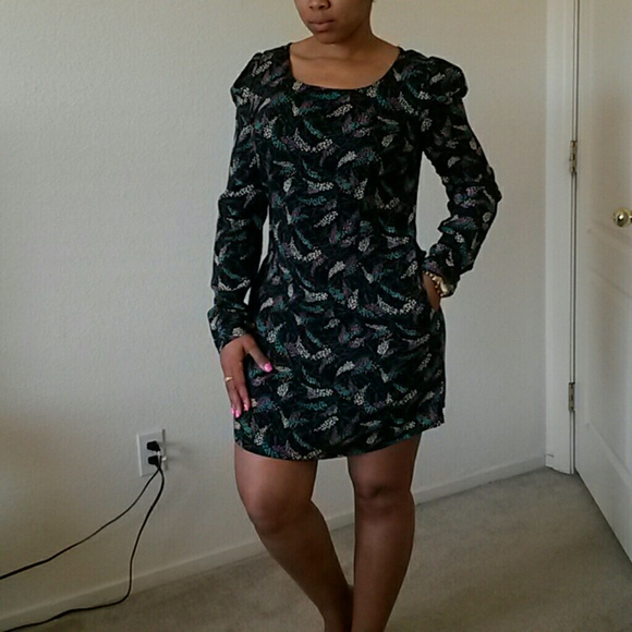 Printed long sleeve dress