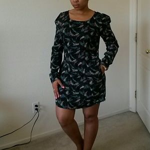Printed long sleeve dress