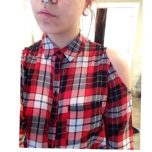 Sheer Plaid Blouse