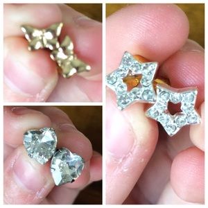 3 stud earrings