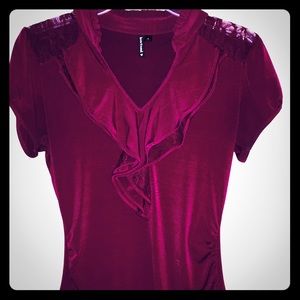 Burgundy dress top