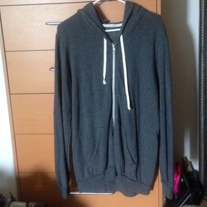 Grey oversized zip up hoodie