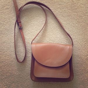 Tan cross body purse