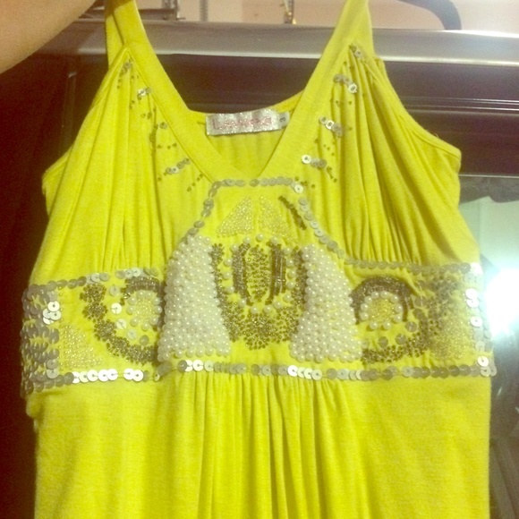 Lime/chartreuse beaded embellished  tank!