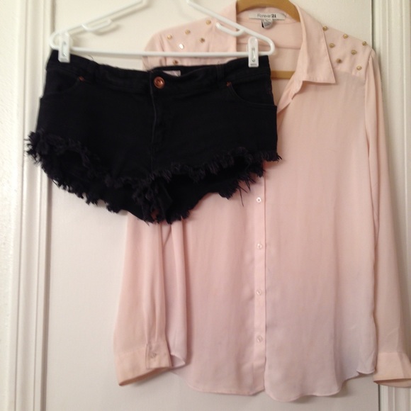 Black high rise shorts