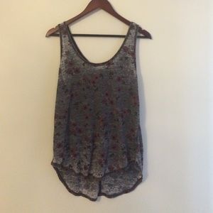 Grey Floral Tank
