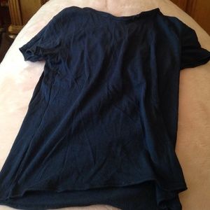 Blue shirt two buttons angel wings on back