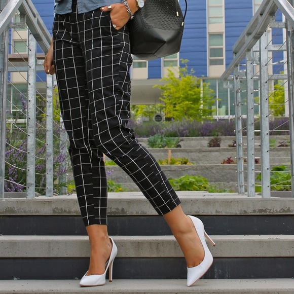 grid pants h&m