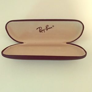 Authentic Ray-Ban leather glasses case w/holder