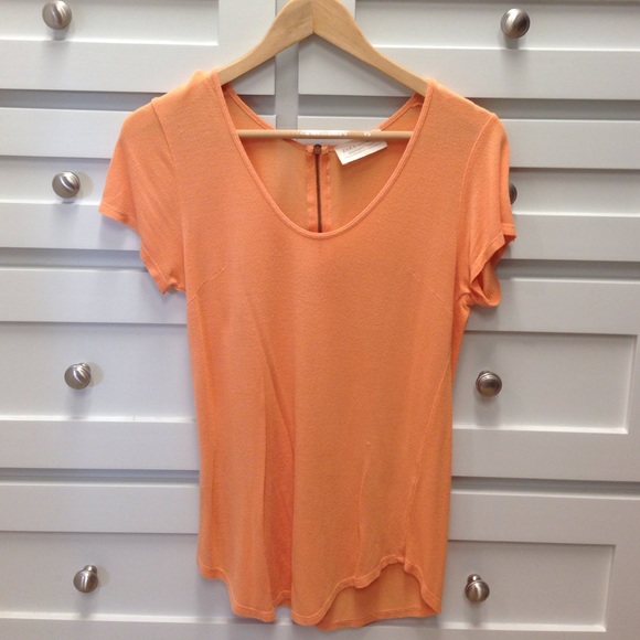 Zara basic tangerine tee
