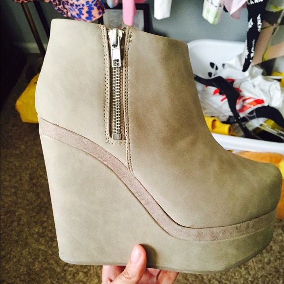Taupe Platform Wedges
