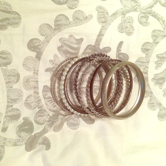 Black, silver and pearl bangles!