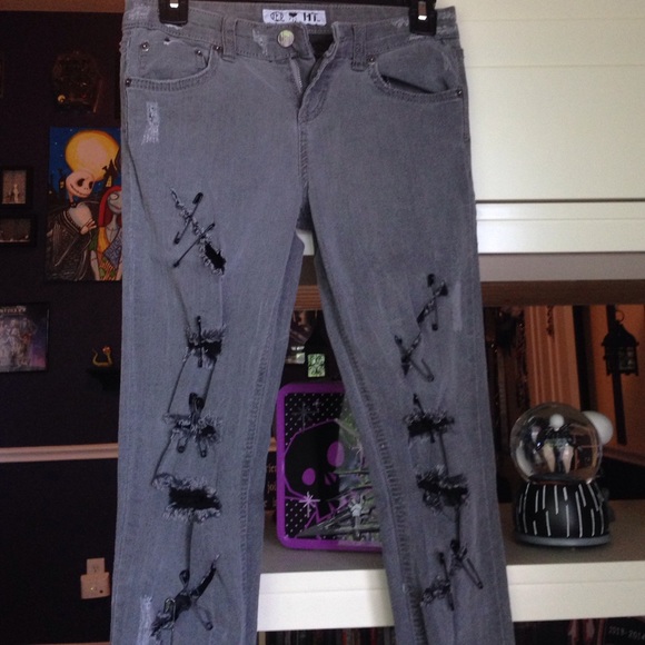 Grey-light grey skinny jeans