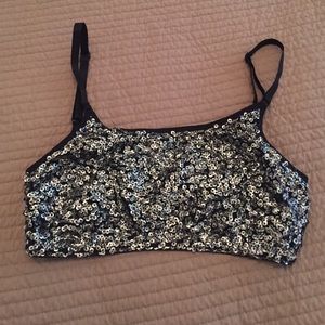 Sequined bandeau bra top