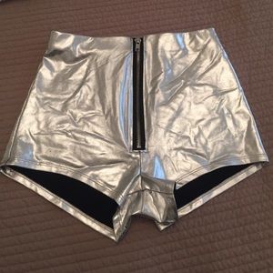 Silver high waisted hot pants