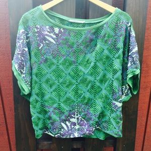 Language embroidered top