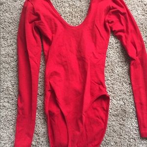 Red American apparel low back bodysuit