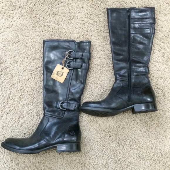 Born Black Leather Boots👢❄️