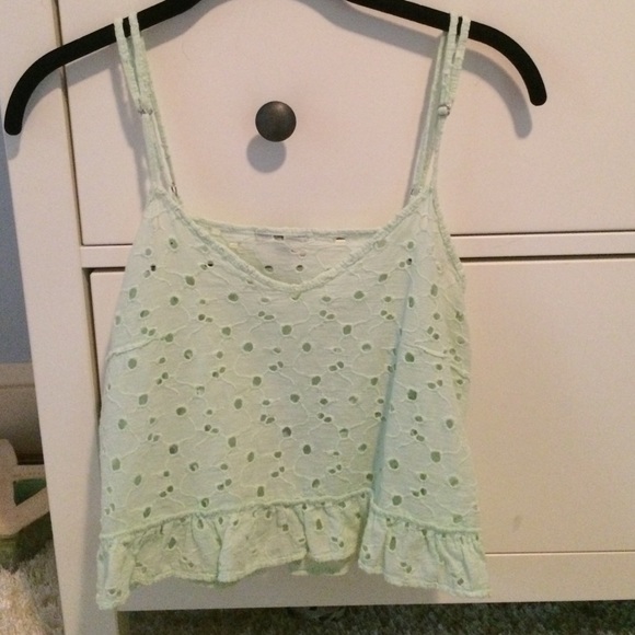 Zara Mint Green Tank w/ Floral Design