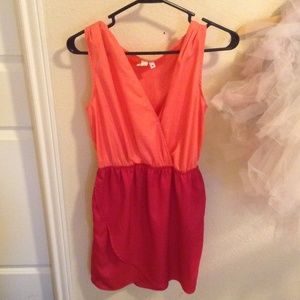 Francesca's coral and magenta dress