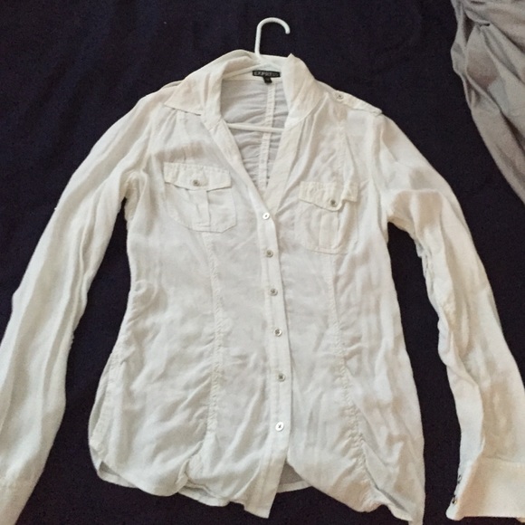 ❌sold in bundle❌Express white work shirt - Picture 2 of 2