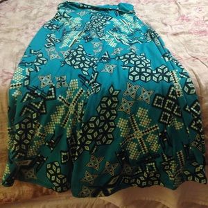 Yellow and black and green skirt