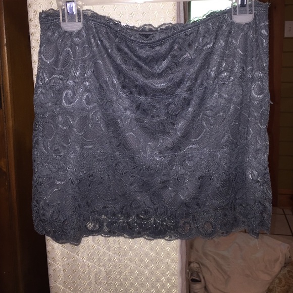 Gray lace skirt
