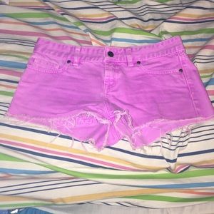 Pink/fuschia denim shorts