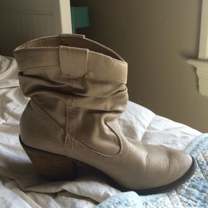 Cream colored booties