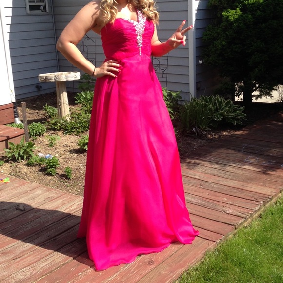 Hot pink prom dress