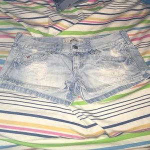Light wash denim shorts