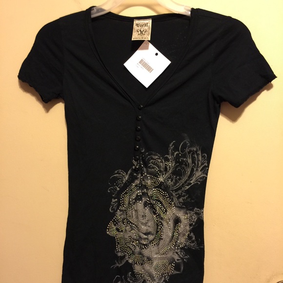 Vocal Tops - Black Vocal top with crystals.