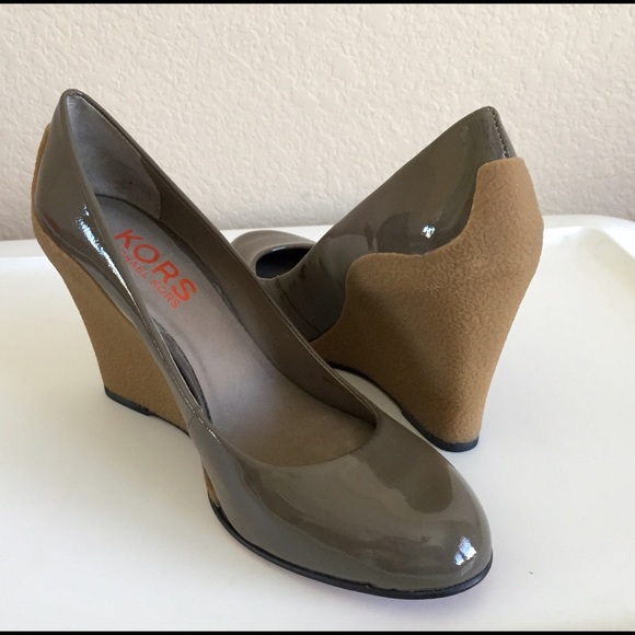 KORS Michael Kors Patent Leather Wedge Pumps
