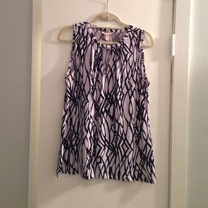 Sleeveless navy & white tank and Multi color tank