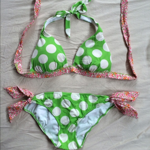 PINK Victoria's Secret Other - Polka dot floral bikini SALE firm NWOT