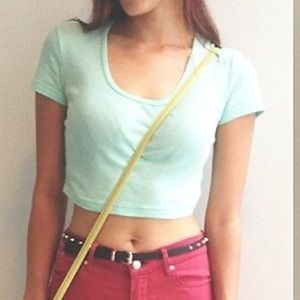 Mint green topshop crop top