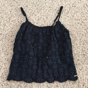 navy blue floral print tank top