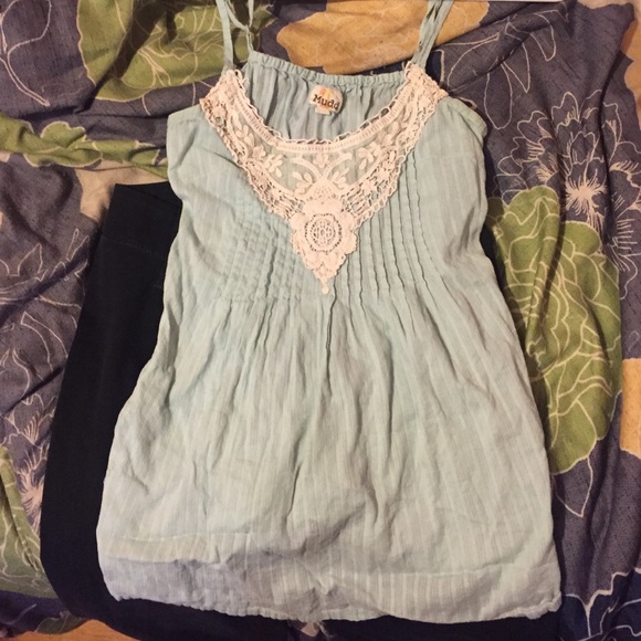 Blue spaghetti strap