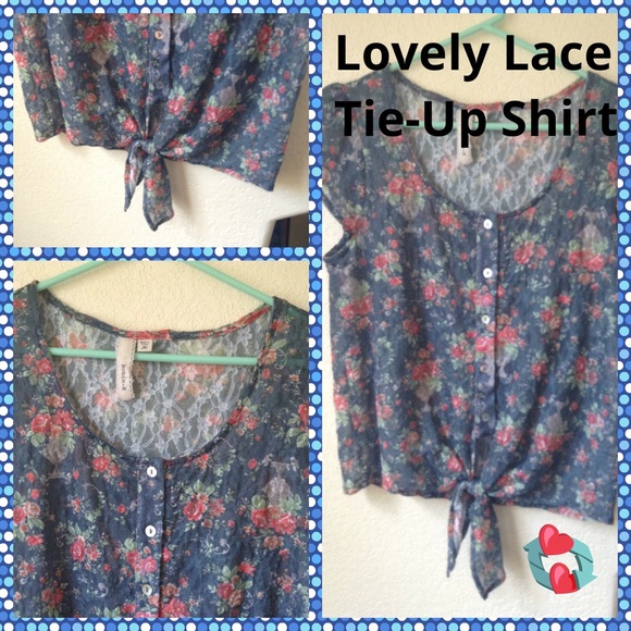 Lovely lace tie up shirt!
