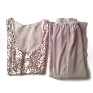 Express Tops - πHPπ Beige Sequin Tank Express Tops - πHPπ Beige Sequin Tank