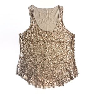 Express Tops - πHPπ Beige Sequin Tank Express Tops - πHPπ Beige Sequin Tank