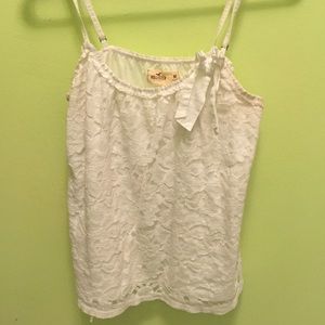 Hollister white nylon lace tank