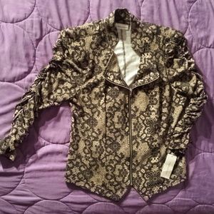 Brand New Beige and Black Paisley Jacket