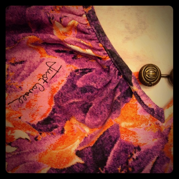 Just Cavalli t shirt top with logo fabric &bottons