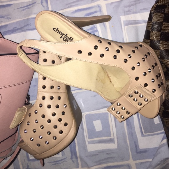 Charlotte Russe Shoes - Spiked baby pink heels !🎀🎀😊