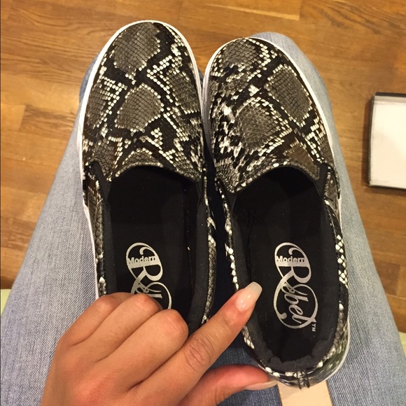 Modern Rebel Shoes - Snakeprint slip-on sneakers