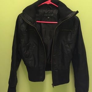 Black leather jacket