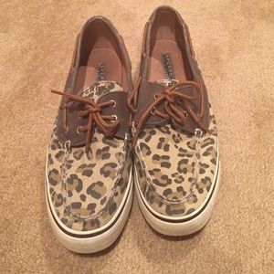 Cheetah print Sperrys.