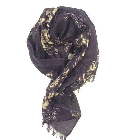 Purple Silk paisley scarf